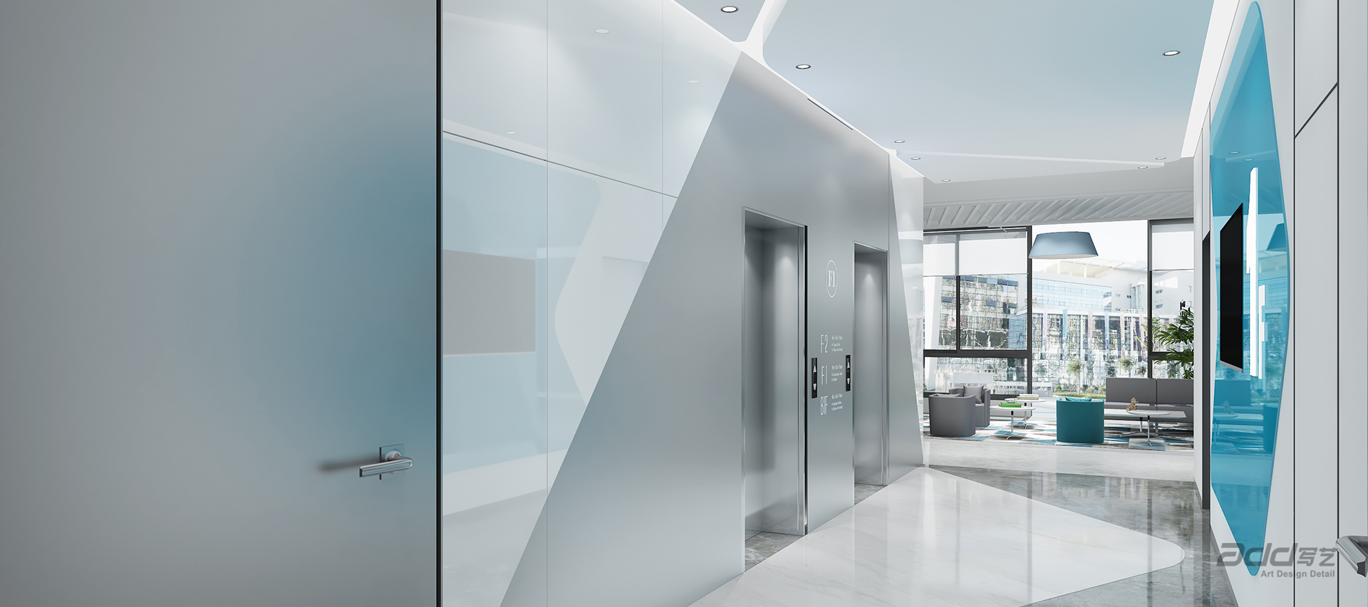 明源雲辦(bàn)公(gōng)樓設(shè)計(ji)裝(zhuang)修 電(dian)梯間 -pc